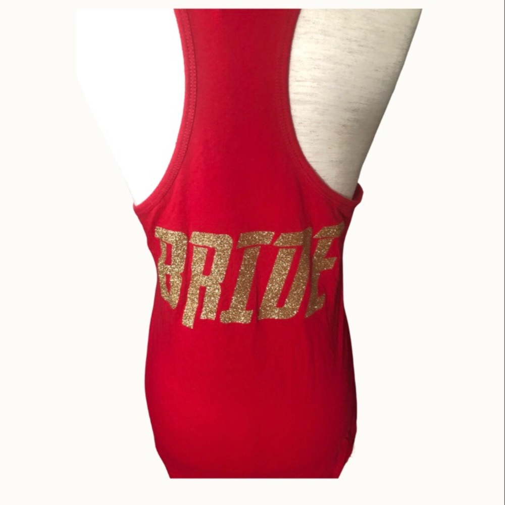 Lofi Wonder Woman‎ Bride Red Gold Glitter Tank L - Picture 4 of 5